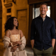 Kat Graham as Julie and Tom Hopper as Charlie in Love In The Villa.